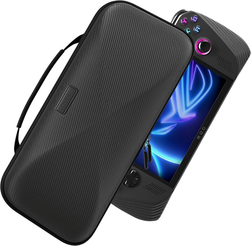 Syntech حقيبة حمل صلبة متوافقة مع جهاز ASUS ROG Ally/ROG Ally X ووحدات التحكم والإكسسوارات، حقيبة سفر محمولة لتخزين، حقيبة حماية مضادة للصدمات من EVA بسعة كبيرة، سوداء - Image 1
